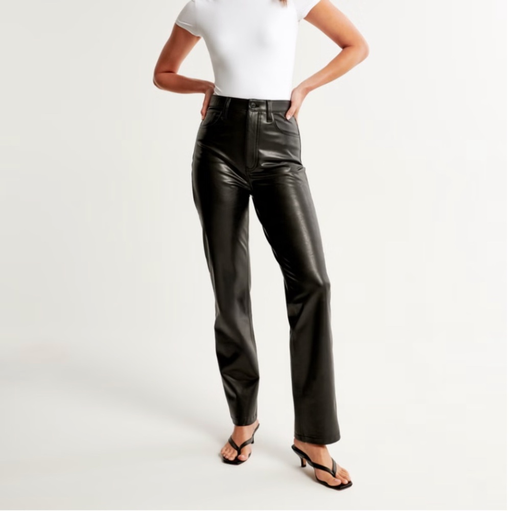 Abercrombie Vegan Leather 90s Straight Pant